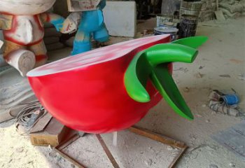 廣場(chǎng)西紅柿雕塑 抽象果蔬雕塑 烤漆水果雕塑