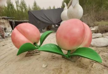 步行街桃子雕塑 游樂場(chǎng)果蔬雕塑 鑄造水果雕塑