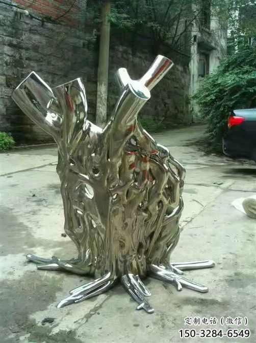 鏡面樹樁雕塑 烤漆大型大樹雕塑 博物館植物雕塑 鏡面樹樁雕塑 烤漆大型大樹雕塑 博物館植物雕塑