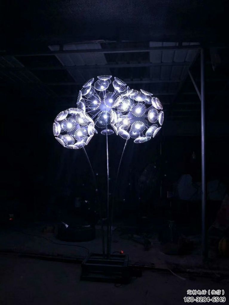 戶外蒲公英雕塑 噴漆花卉雕塑 燈光植物雕塑 戶外蒲公英雕塑 噴漆花卉雕塑 燈光植物雕塑