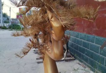 庭院松樹雕塑 公園草地大樹雕塑 鍛造植物雕塑