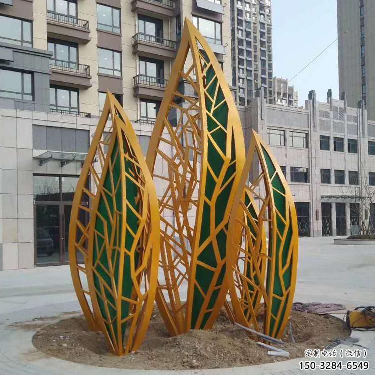 步行街樹葉雕塑 游樂場花卉雕塑 鑄造植物雕塑
