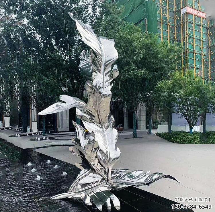 現代樹葉雕塑 大型別墅區植物雕塑 鏡面花卉雕塑 現代樹葉雕塑 大型別墅區植物雕塑 鏡面花卉雕塑