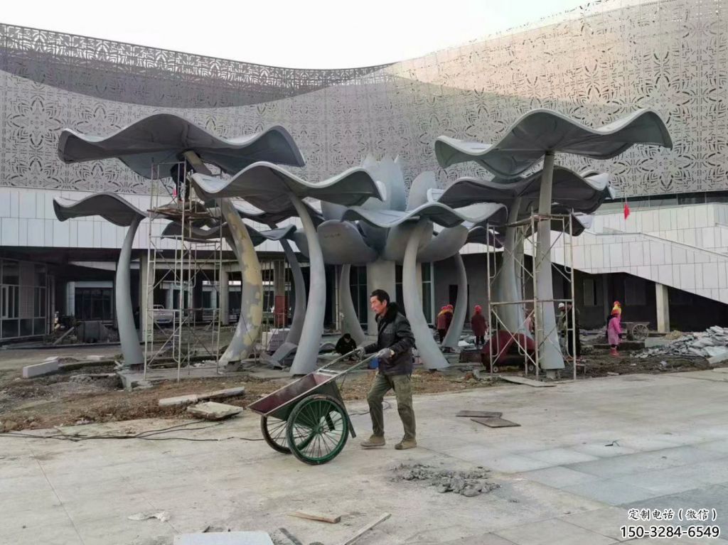 大型商場荷葉雕塑 仿真植物果雕塑 鏡面花卉雕塑 大型商場荷葉雕塑 仿真植物果雕塑 鏡面花卉雕塑