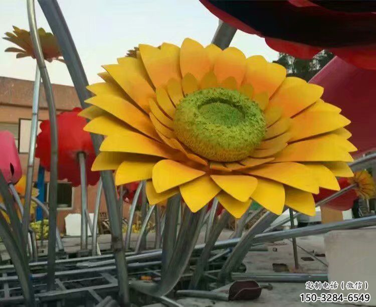 步行街向日葵雕塑 游樂場花卉雕塑 鑄造花朵雕塑 步行街向日葵雕塑 游樂場花卉雕塑 鑄造花朵雕塑