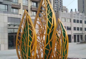 步行街樹葉雕塑 游樂場(chǎng)花卉雕塑 鑄造植物雕塑