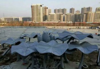 房地產荷葉雕塑 剪影植物雕塑 鍛造花卉雕塑