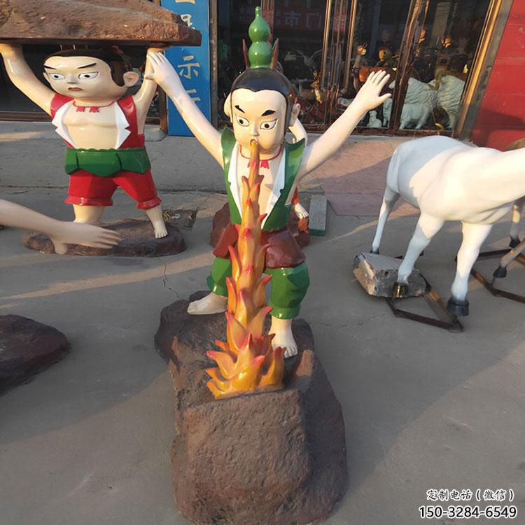 仿古葫蘆娃雕塑廠家 庭院彩繪雕塑 田間小品 仿古葫蘆娃雕塑廠家 庭院彩繪雕塑 田間小品