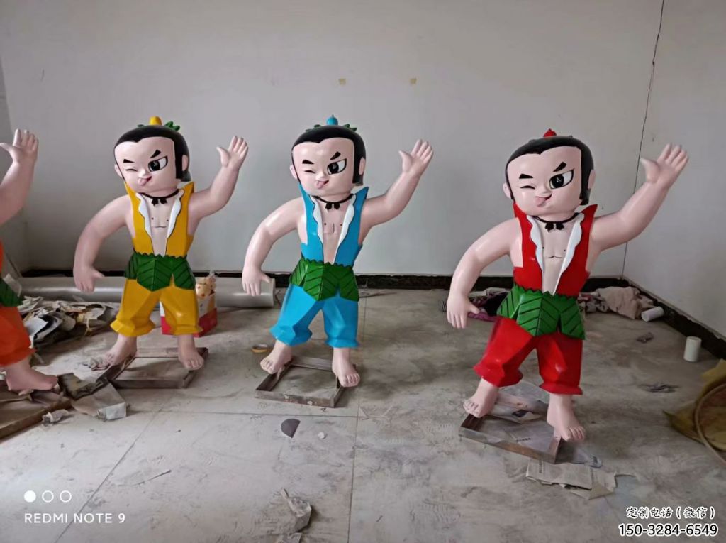 門口葫蘆娃雕塑廠 售樓處卡通雕塑 彩繪小品 門口葫蘆娃雕塑廠 售樓處卡通雕塑 彩繪小品