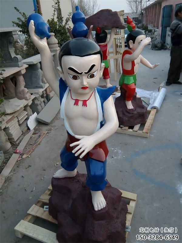 庭院葫蘆娃雕塑廠 城市彩繪雕塑 卡通小品 庭院葫蘆娃雕塑廠 城市彩繪雕塑 卡通小品