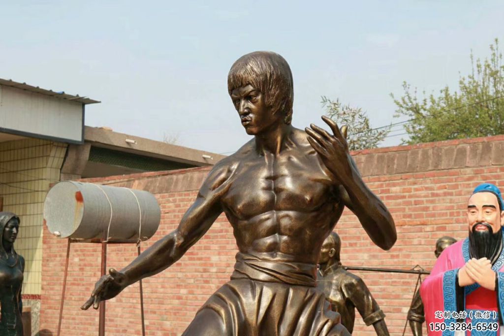 彩繪李小龍雕塑廠 大型城市雕塑 商業(yè)街擺件