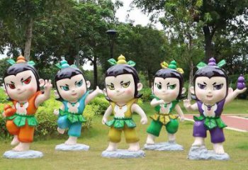 卡通葫蘆娃雕塑生產(chǎn) 店門口園林雕塑 動(dòng)漫小品