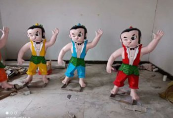 門口葫蘆娃雕塑廠 售樓處卡通雕塑 彩繪小品