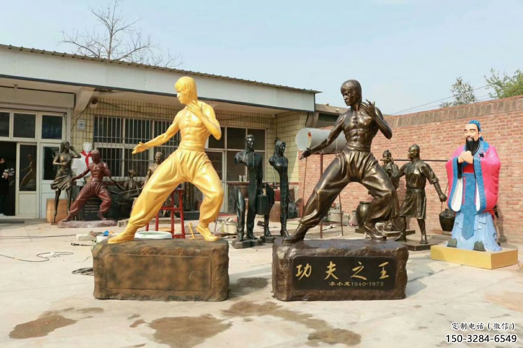 田間李小龍雕塑廠 彩繪近代雕塑 園林擺件 田間李小龍雕塑廠 彩繪近代雕塑 園林擺件