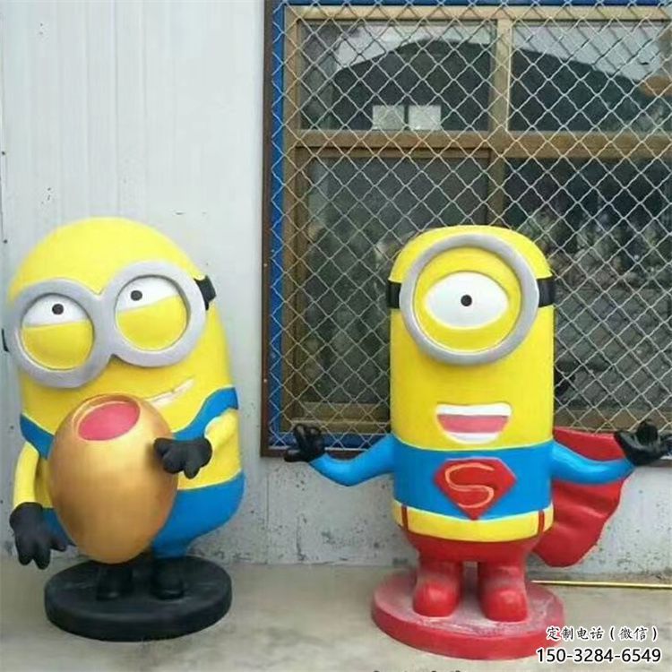 小黃人雕塑 仿真景觀動(dòng)漫雕塑 烤漆卡通雕塑