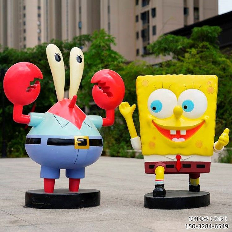 景觀海綿寶寶雕塑 剪影卡通雕塑 商業街動漫雕塑 景觀海綿寶寶雕塑 剪影卡通雕塑 商業街動漫雕塑