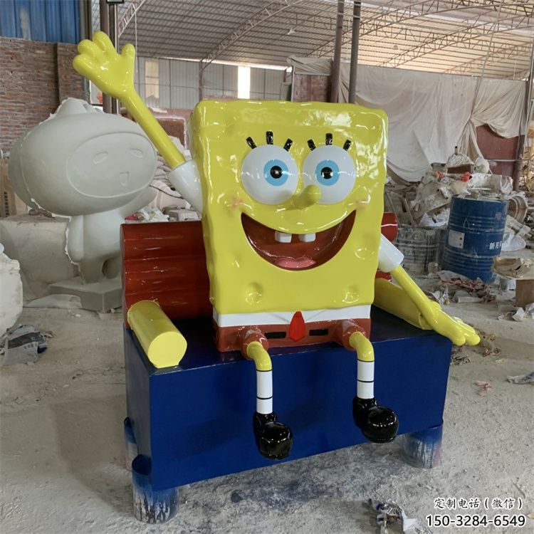 烤漆海綿寶寶雕塑 鋼管卡通雕塑 室內(nèi)動漫雕塑 烤漆海綿寶寶雕塑 鋼管卡通雕塑 室內(nèi)動漫雕塑