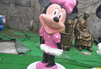 噴漆唐老鴨雕塑 中式村口卡通雕塑 草地動漫雕塑