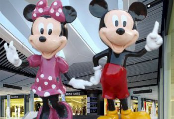 啞光唐老鴨雕塑 拉絲卡通雕塑 步行街動(dòng)漫雕塑