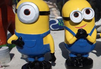 草地小黃人雕塑 現代校園卡通雕塑 大型動漫雕塑