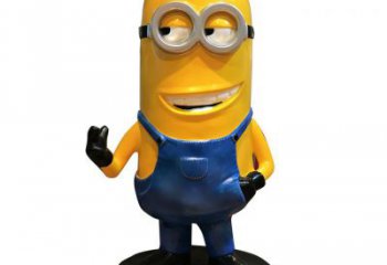 戶外小黃人雕塑 噴漆卡通雕塑 燈光動漫雕塑