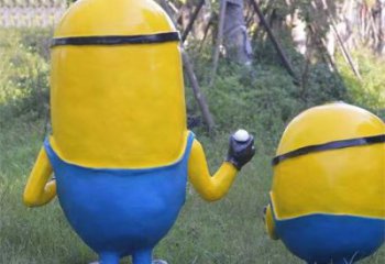 街道小黃人雕塑 現代景觀動漫雕塑 彩繪卡通雕塑