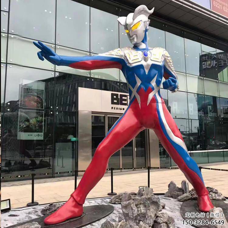 商業街超人雕塑 烤漆卡通雕塑 彩繪動漫雕塑