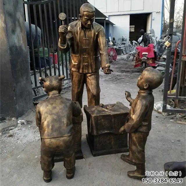 小販雕塑 庭院民俗雕塑 彩繪擺件 小販雕塑 庭院民俗雕塑 彩繪擺件