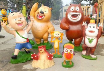 庭院大頭兒子雕塑 城市彩繪雕塑 卡通小品