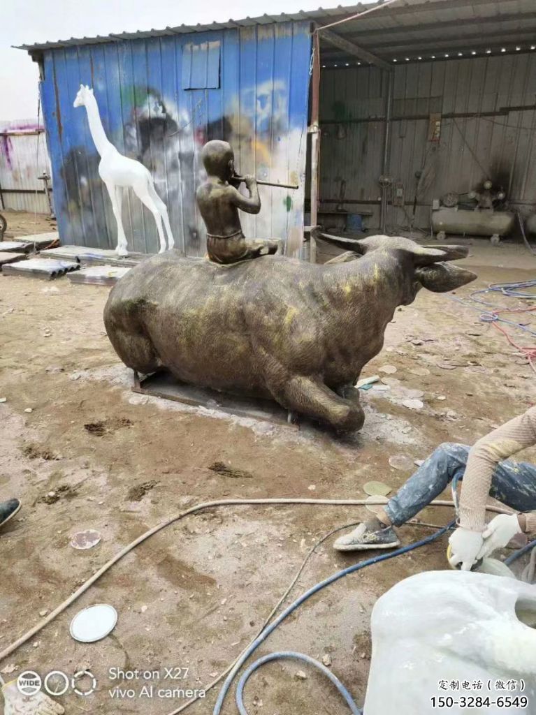 戶外牧童雕塑廠家 噴漆民俗雕塑 燈光鑄銅雕塑 戶外牧童雕塑廠家 噴漆民俗雕塑 燈光鑄銅雕塑