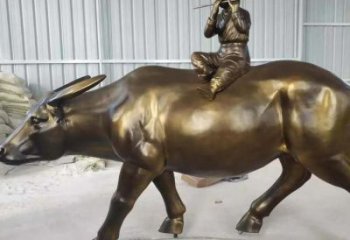 大門(mén)口牧童雕塑廠 發(fā)光公園民俗雕塑 仿真鑄銅雕塑