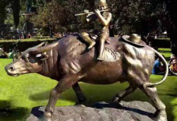 住宅小區牧童雕塑廠家 啞光民俗雕塑 公園鑄銅雕塑