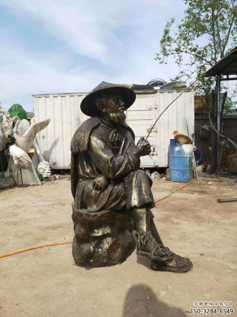 大型釣魚雕塑 歐式步行街姜太公雕塑 彩繪民俗雕塑 大型釣魚雕塑 歐式步行街姜太公雕塑 彩繪民俗雕塑