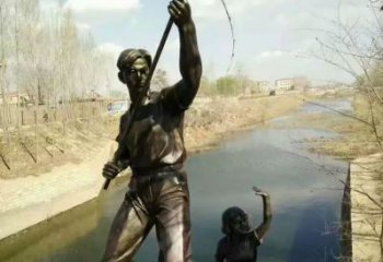 民俗釣魚雕塑 酒店公園雕塑 風景區(qū)擺件