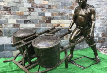 民俗獨輪車雕塑 酒店公園雕塑 風景區(qū)擺件