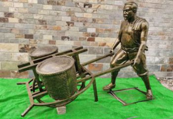 園林獨輪車雕塑 風景區(qū)民俗雕塑 廣場小品