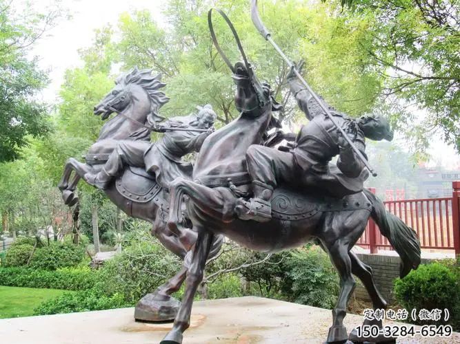 騎馬岳飛雕塑 仿古名人雕塑 步行街肖像雕塑 騎馬岳飛雕塑 仿古名人雕塑 步行街肖像雕塑
