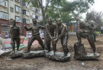 工人雕塑 烤漆大型民俗雕塑 歐式勞動(dòng)雕塑