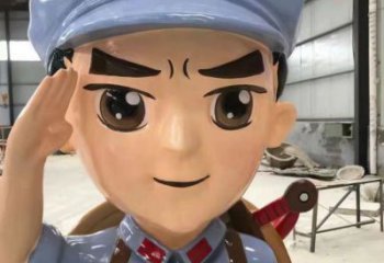 大型商場交警雕塑 仿真軍人果雕塑 鏡面士兵雕塑