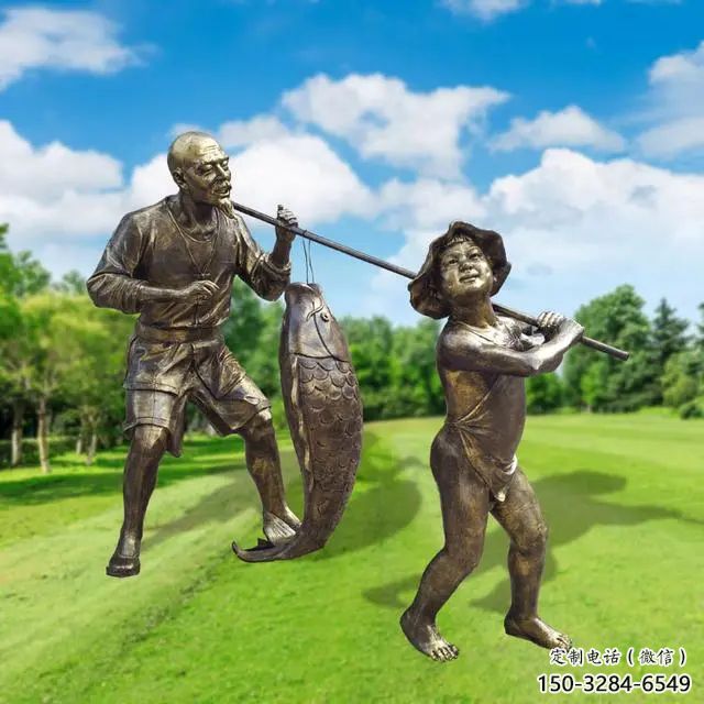 創意漁民雕塑 鑄銅民俗雕塑 公園捕魚雕塑 創意漁民雕塑 鑄銅民俗雕塑 公園捕魚雕塑