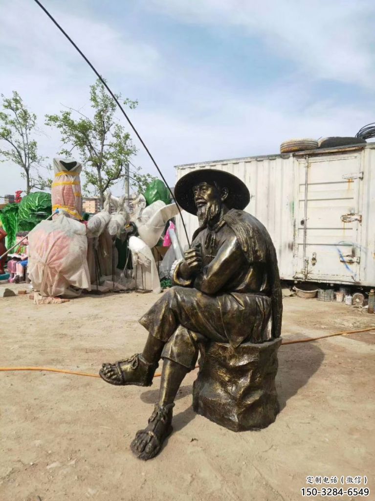 烤漆漁民雕塑 鑄銅民俗雕塑 室內捕魚雕塑 烤漆漁民雕塑 鑄銅民俗雕塑 室內捕魚雕塑