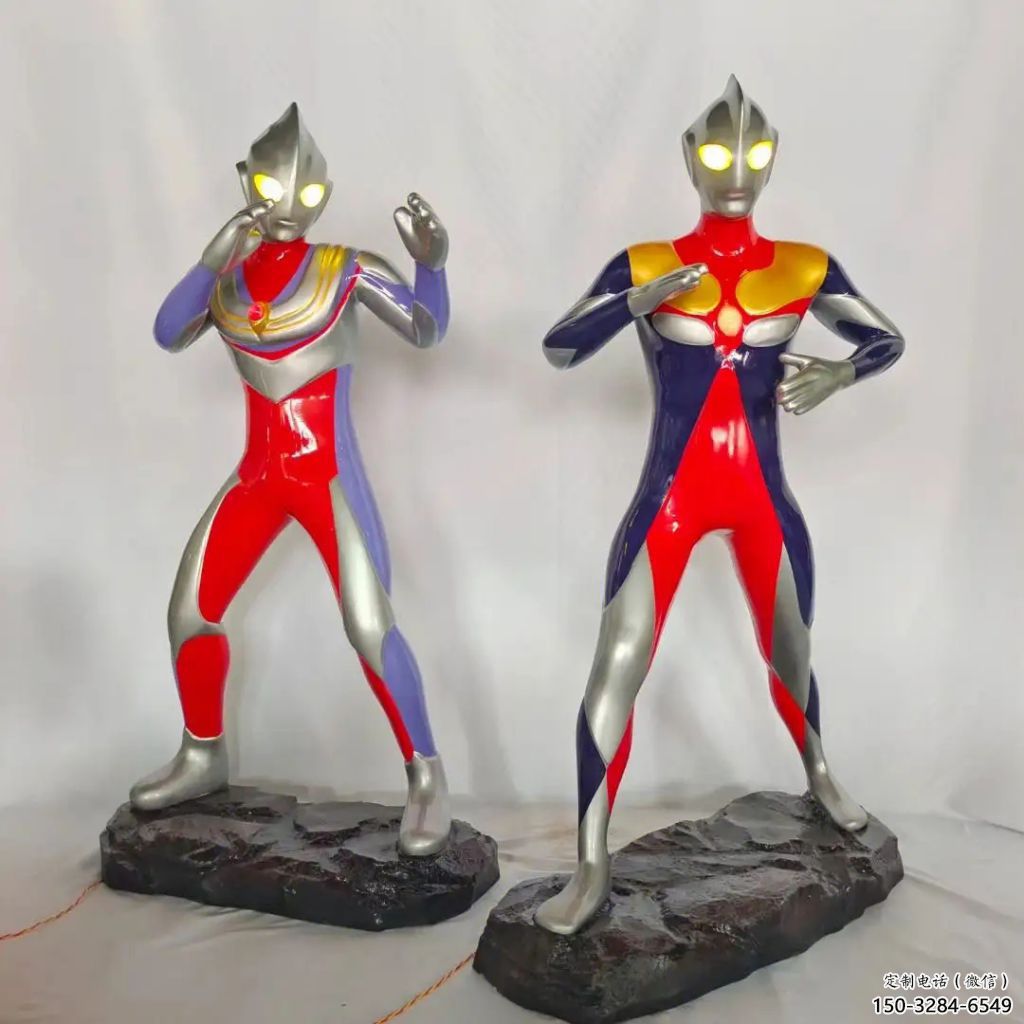 園林奧特曼雕塑 田間彩繪雕塑 卡通擺件 園林奧特曼雕塑 田間彩繪雕塑 卡通擺件