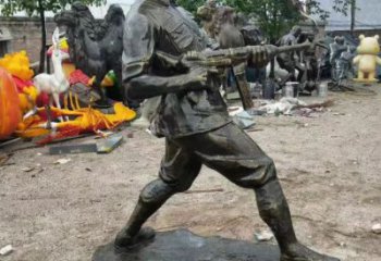 彩繪武警雕塑 黃銅警察雕塑 街頭戰(zhàn)士雕塑