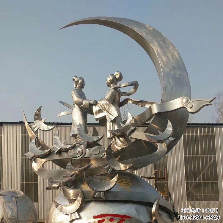 美陳牛郎織女雕塑 鏡面神話雕塑 酒店雕塑 美陳牛郎織女雕塑 鏡面神話雕塑 酒店雕塑
