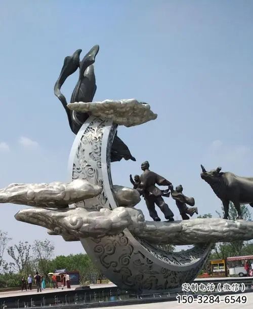 抽象牛郎織女雕塑 店門(mén)口彩繪雕塑 步行街?jǐn)[件 抽象牛郎織女雕塑 店門(mén)口彩繪雕塑 步行街?jǐn)[件