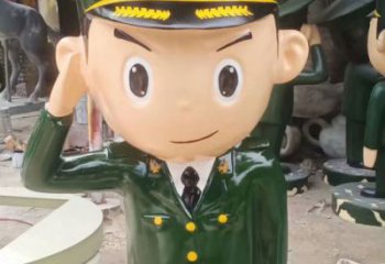 仿古武警雕塑 騰飛草地警察雕塑 房地產(chǎn)戰(zhàn)士雕塑