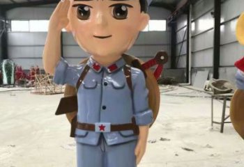 噴漆武警雕塑 中式村口警察雕塑 草地戰士雕塑