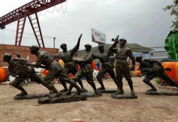 武警雕塑 鑄銅園林警察雕塑 住宅小區(qū)戰(zhàn)士雕塑