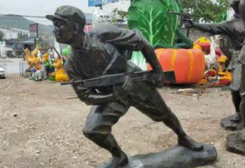 鑄銅武警雕塑 公園警察雕塑 鑄銅戰士雕塑