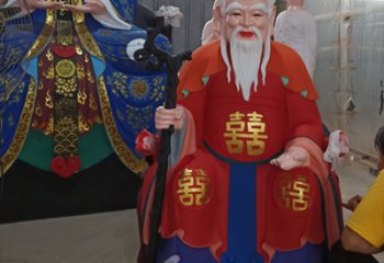 月老雕塑 景觀古代雕塑 步行街神話雕塑